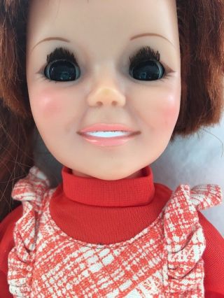 Vintage Ideal Crissy Swirla Curler Doll In Red Dress