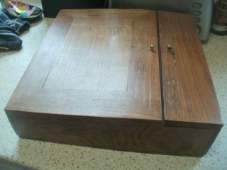 Vintage Writing Desk,  Wooden Writing Slope,  Medium Wood Finish