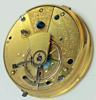 Antique English Lever Fusee Pocket Watch Movement Circa 1870