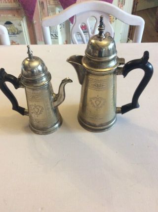 Two Vintage Engraved Epns Tea /coffee /hot Water Pots/jugs