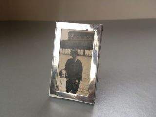 Small Miniature 1918 Solid Sterling Silver Wooden Picture Photo Frame,  No Glass.