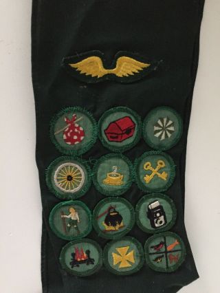 Vintage Girl Scout Sash With Patches & Pins,  Girl Scouts Of America