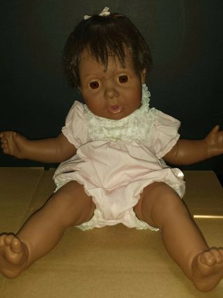 Vintage 1985 Hasbro African American Wide Eyed Real Baby Doll