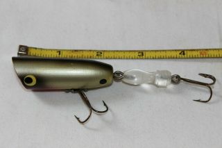 Vintage Unknown 3 1/2 " Jointed Fishing Lure Wood W/ Clear Plastic Tail Vg,