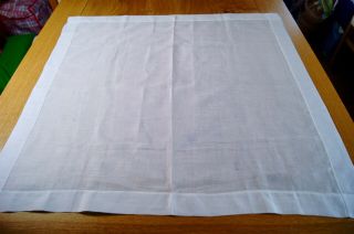 Antique/vintage Fine White Linen Tablecloth Table Topper For Home Embroidery T8
