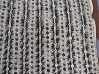 Antique Victorian 19th C Black And Gray Calico Cotton Fabric