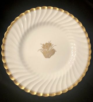 Antique Minton’s Tiffany & Co Dinner Plate Gold Rim Crocus Flower Ornate H4765