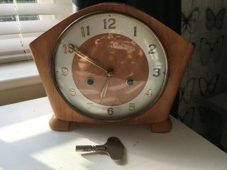 Smiths Enfield Westminster Chiming Mantle Clock In Order With Key