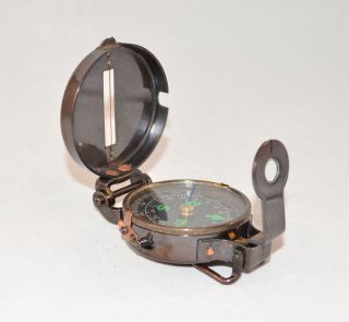 Military Lensatic Compass,  Antique Brass Finish - For Engraving