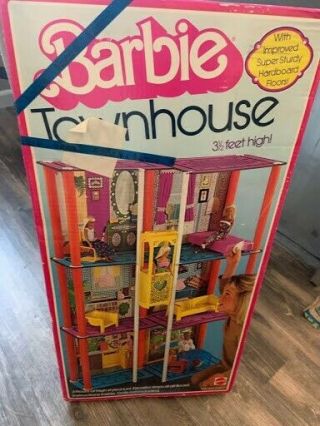 1977 Mattel Barbie Townhouse Doll House W/ Elevator,  No.  7825,  Vintage