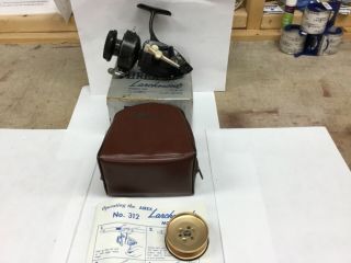 Antique Airex Larchmont Model 3 Spinning Reel,  Pouch,  Box,  Papers,  Spare Spool