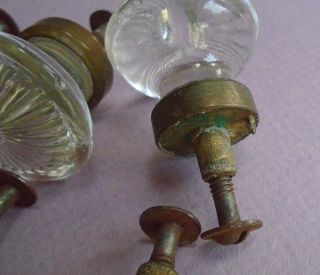 Set of SIX Antique Glass Drawer Pulls / Knobs - circa 1920 4