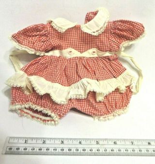 Red & White Dress For Vintage 1960s 16 " Ideal Tiny Kissy Doll