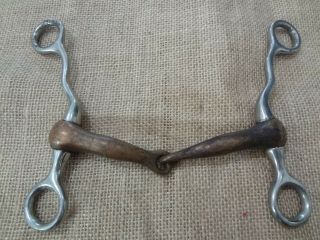 Vintage / Antique Steel Horse Bit Copper And Stainless Steel