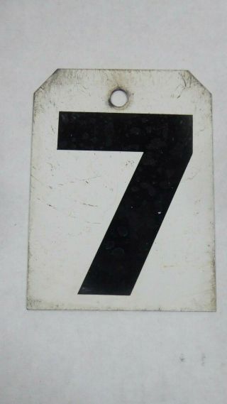 Old Vintage Metal Sporting Scoreboard Number Ex Sports Club House Sign Number 7
