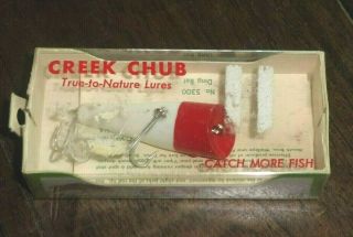 Vintage Wood Creek Chub Plunker 9202 Red White 2 " New/old Stock W/ Box Papers