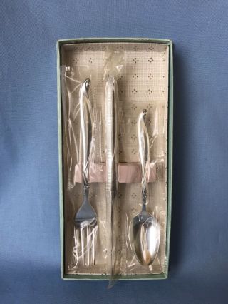 Vintage 1881 Rogers Oneida Childs Fork Spoon Knife Silverplate Skyward Box Set 3