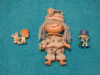Vintage 5 " Picka - Berry Circus Clown Doll Strawberry Shortcake & 2 - 1 " Dolls