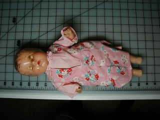 Vintage Horsman 14” Baby Doll Composition Head Arms Legs Cloth Body