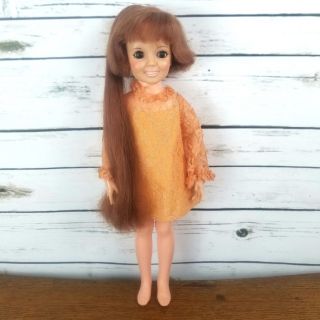 Crissy Doll Hair Grows Ideal 1969 Vintage Dress No Shoes Red Hair