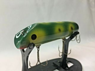 Vintage Luhr Jensen South Bend Bass Oreno Frog Un - Fished Wood Fishing Lure