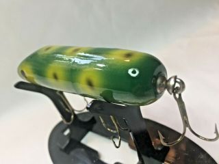 VINTAGE LUHR JENSEN SOUTH BEND BASS ORENO FROG UN - FISHED WOOD FISHING LURE 4