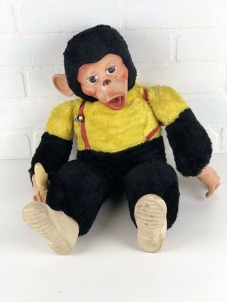 Vintage Mr Zim Zippy Zip The Chimp 20 " Monkey Stuffed Plush Banana Suspenders