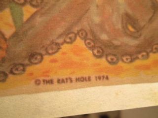 NOS Vtg T - Shirt Iron On Heat Transfer 70s Surfer Ocean Sea Horses Rats Hole 1974 5
