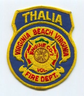 Thalia Volunteer Fire Department Engine Company 7 Patch Virginia Va Beach Old
