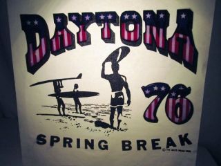 Vtg T - Shirt Iron On Heat Transfer 70s Florida Daytona Beach Spring Break 76 1976
