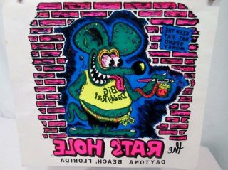 Vtg T - Shirt Iron On Heat Transfer 70s 80s Daytona Beach Big Daddy Rat Rats Hole