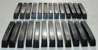 25 Wood Black Organ Keys Antique Salvage Parts Crafts Upcylce Repurpose 2