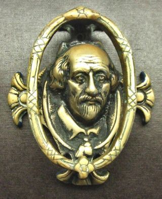 A Heavy Vintage Brass Door Knocker - William Shakespeare Theme