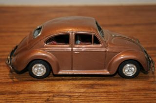 Vintage Bandai Friction Vw Bug B Sign Of Quality Made In Japan Tin Toy Vehicle.