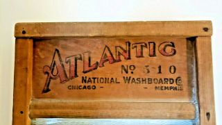 Vintage Atlantic National Washboard Co.  No.  510 Wood & Glass - Chicago Memphis