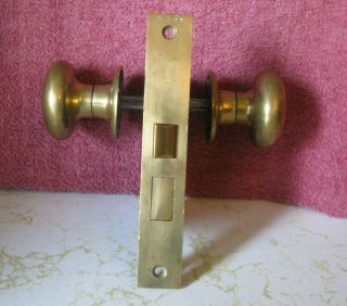 Antique Vintage Corbin Door Lock H 729 With Solid Brass Door Knobs No Key