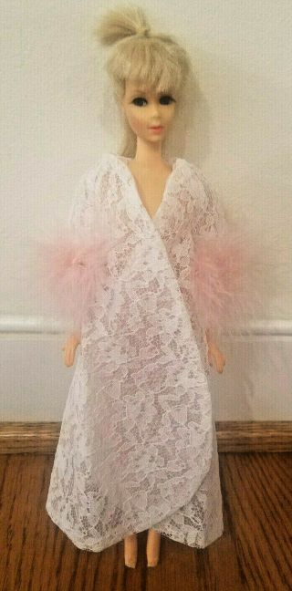 Vintage Mod Barbie: Pink Moonbeams Lace Robe Only 1694 No Doll