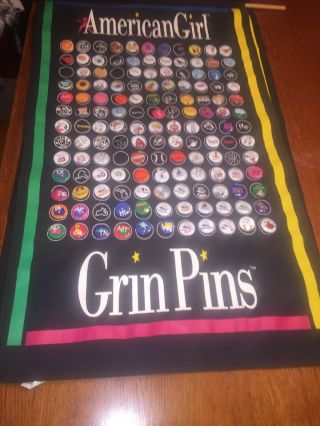 Vintage American Girl Grin Pins 120 Pins And 2 Banners