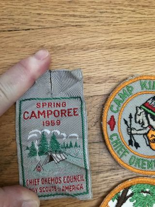 Vintage 1950’s 1960 BOY SCOUT Camporee and Camp Patches Chief Okemos Council MI 3