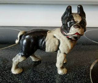 Vintage Hubley Antique Boston Terrier Cast Iron Bank