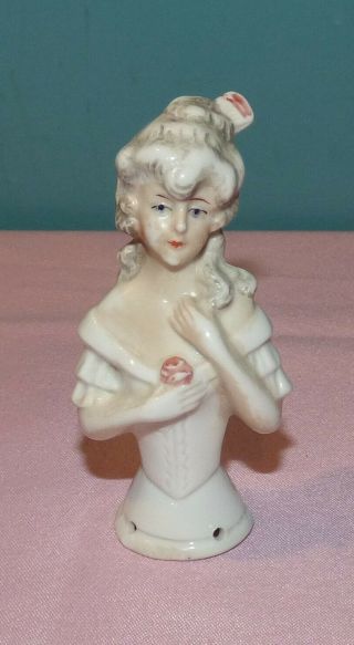 Antique Porcelain Victorian Lady Half - Doll Stamped Germany 15501