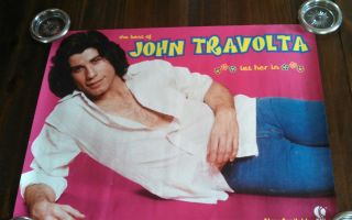 Vintage K - Tel Poster John Travolta Actor/singer 1996 The Best Of/ Let Her In