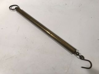 Anti 10” Salter Polished Brass Spring Tube Scale 100 Troy Oz.  Made In England