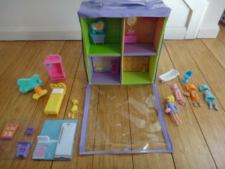 Mattel Polly Pocket Trendy Townhouse Playset 2002 With Doll And Accessories 25p