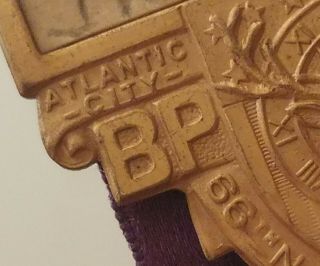 1930 Bpoe Elks Fraternity Badge Atlantic City Depression Brass Medal Award