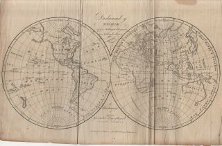 Antique Map - A Welsh View Of The World As Seen By Thomas Charles Of Bala (1839)