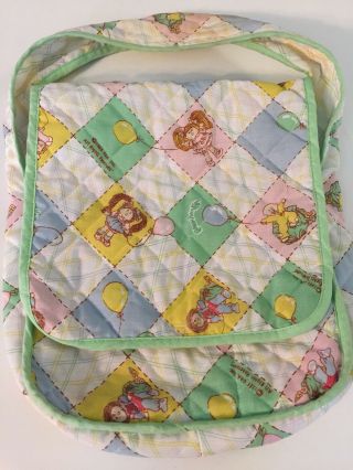 Vintage Cabbage Patch Kids Doll Toy Diaper Bag Quilted Fabric 1983 Coleco Euc