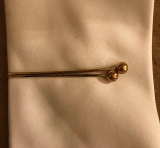 Early Vintage Kreisler Usa Men’s Tie Clasp Bar Slide On Gold Tone Jewelry