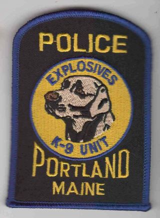Patch Portland Police Explosives K9 K - 9 Canine Unit Maine Me