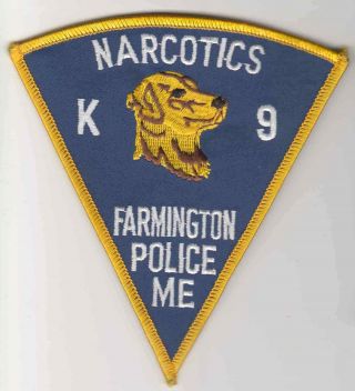 Patch Police Farmington Narcotics K9 K - 9 Canine Unit Maine Me